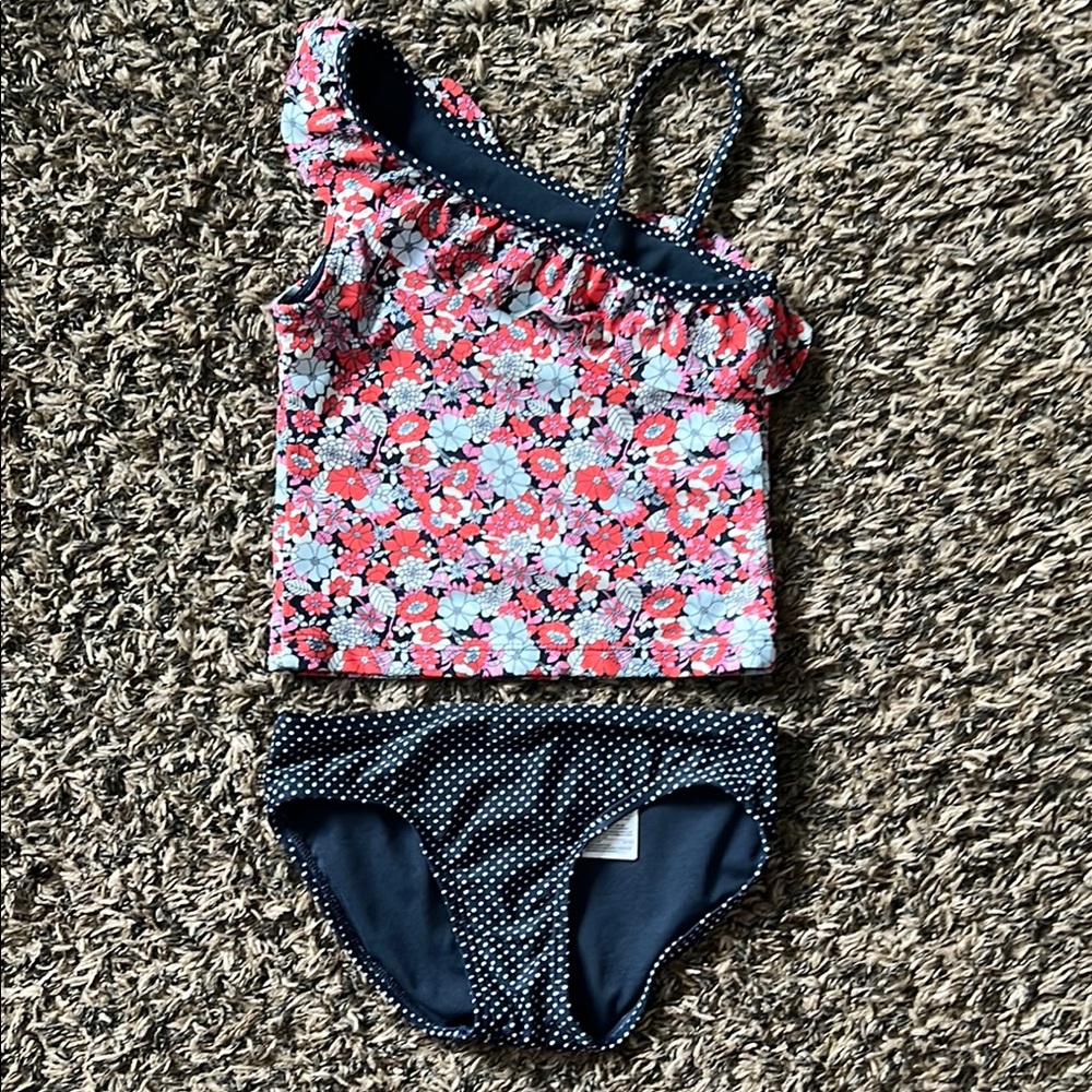 GAP Pink and Blue Asymmetrical Bikini Size Small 6/7